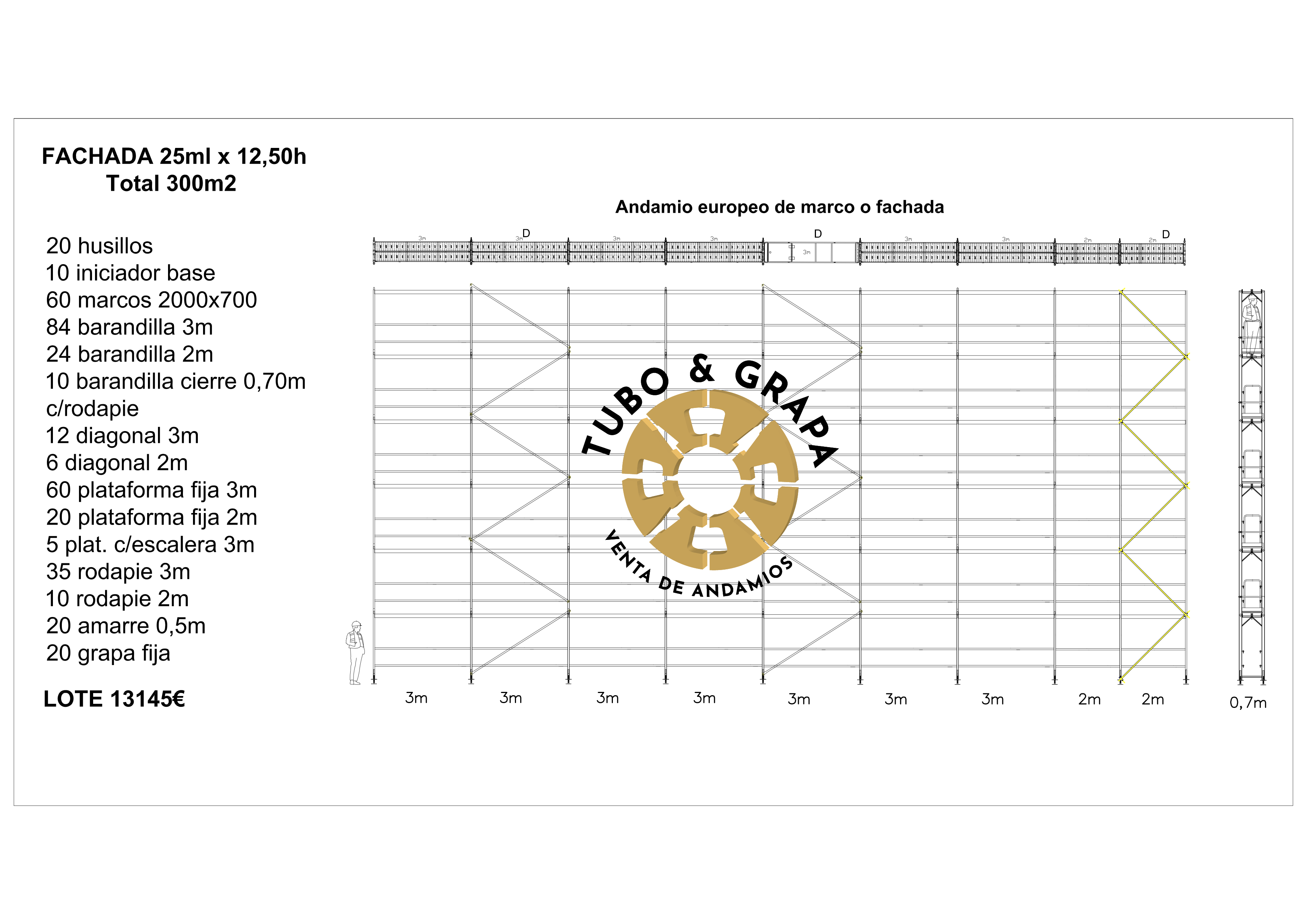 300M2 ANDAMIO DE MARCO R75