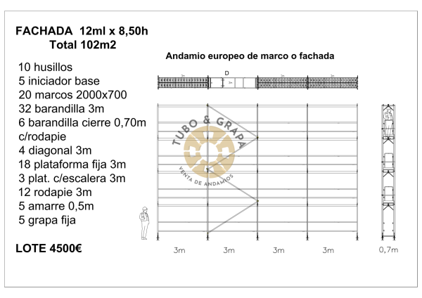 ANDAMIO MARCO R75 102M2 tubo