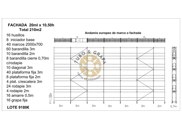 ANDAMIO MARCO R75 210M2 tubo