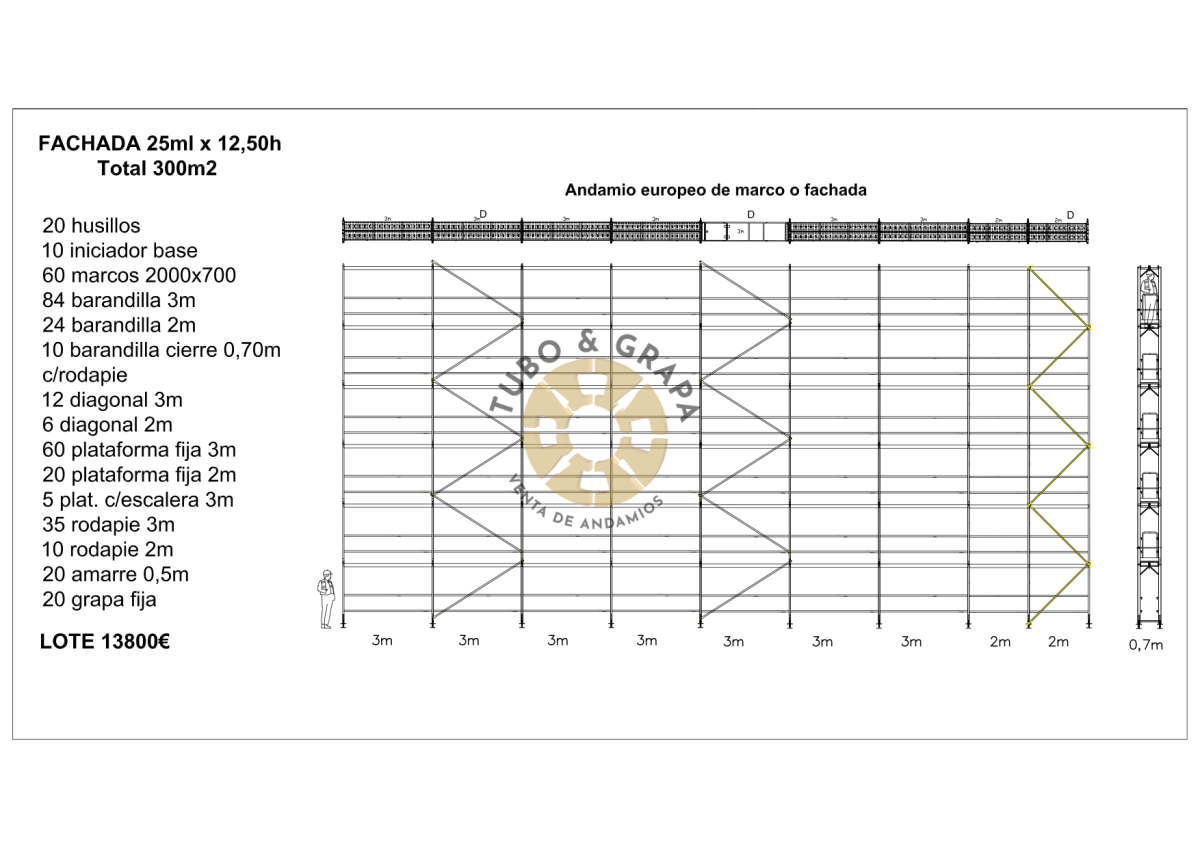 300M2 ANDAMIO DE MARCO R75