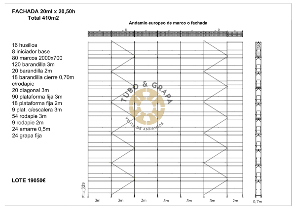 ANDAMIO MARCO R75 410M2 tubo